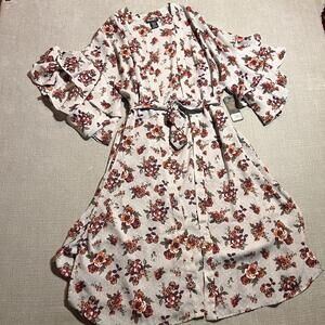 Wrangler Retro New Floral Polka Dot Belted Western Boho Kimono Cardigan Women 's